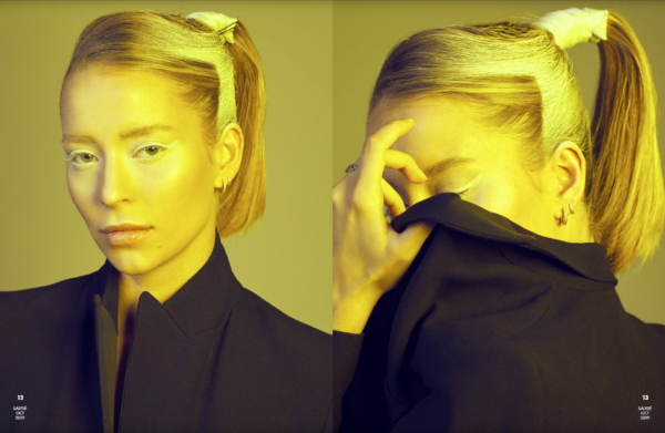 Künstlerisches Beauty Fotoshooting Frau Studioaufnahme