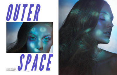 Creative Beauty Editorial Shooting Frau im Studio München