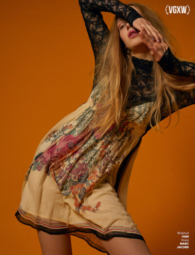 Kreatives Mode Shooting Model im Fotostudio