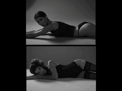 Lingerie Editorial Shooting Schwarzweiß München