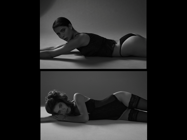 Lingerie Editorial Shooting Schwarzweiß München