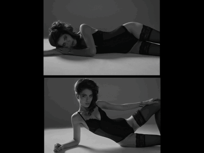 Lingerie Editorial Shooting Schwarzweiß München