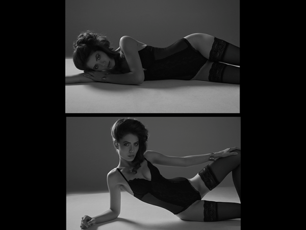 Lingerie Editorial Shooting Schwarzweiß München